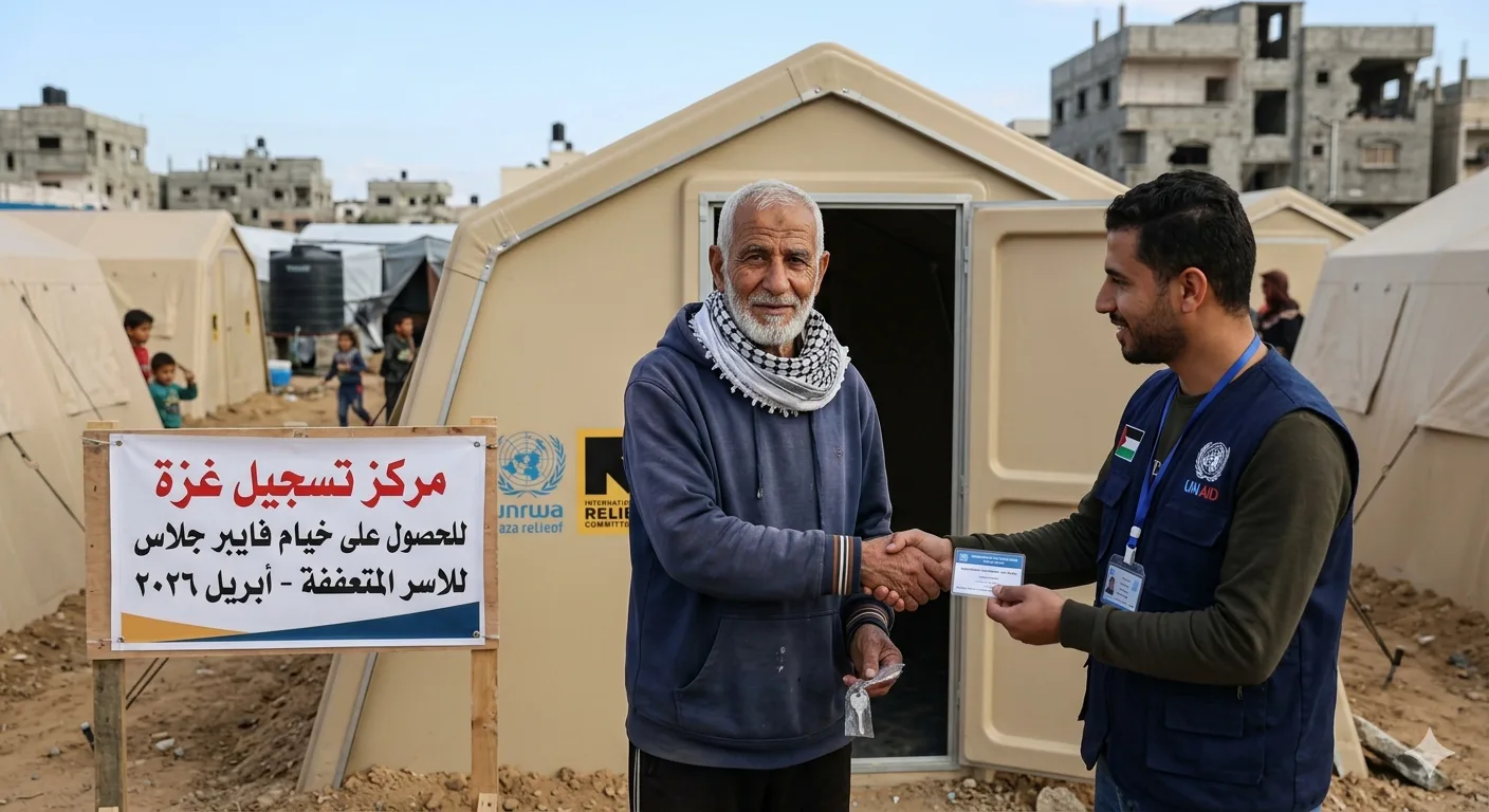 غزة رابط التسجيل للحصول على خيام فايبر جلاس للاسر المتعففة: الدليل الشامل لخطوات الإيواء والتقديم 2026