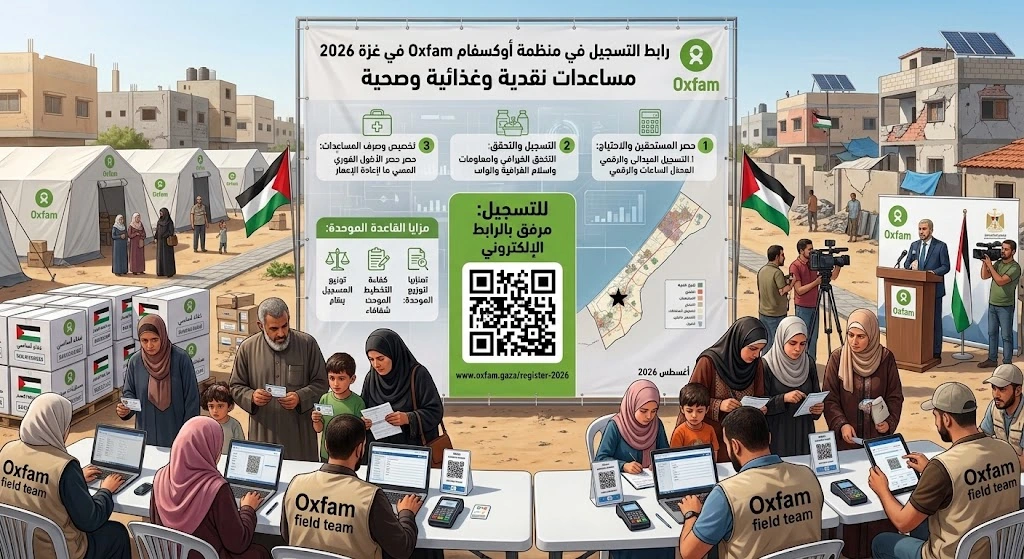 رابط التسجيل في منظمة أوكسفام Oxfam في غزة 2026